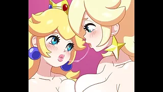 Princesa peach X Rosal&iacute;na futanari hentai